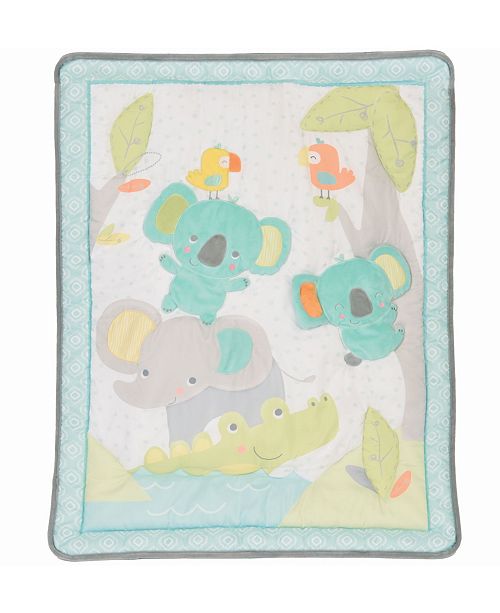 Baby S First By Nemcor 3 Piece Jungle Chatter Crib Bedding Set