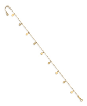 MACY'S DANGLE CIRCLE CHARM ANKLET IN 14K YELLOW GOLD