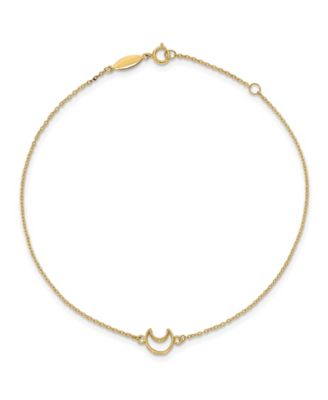 Polished Moon Anklet in 14k Yellow Gold