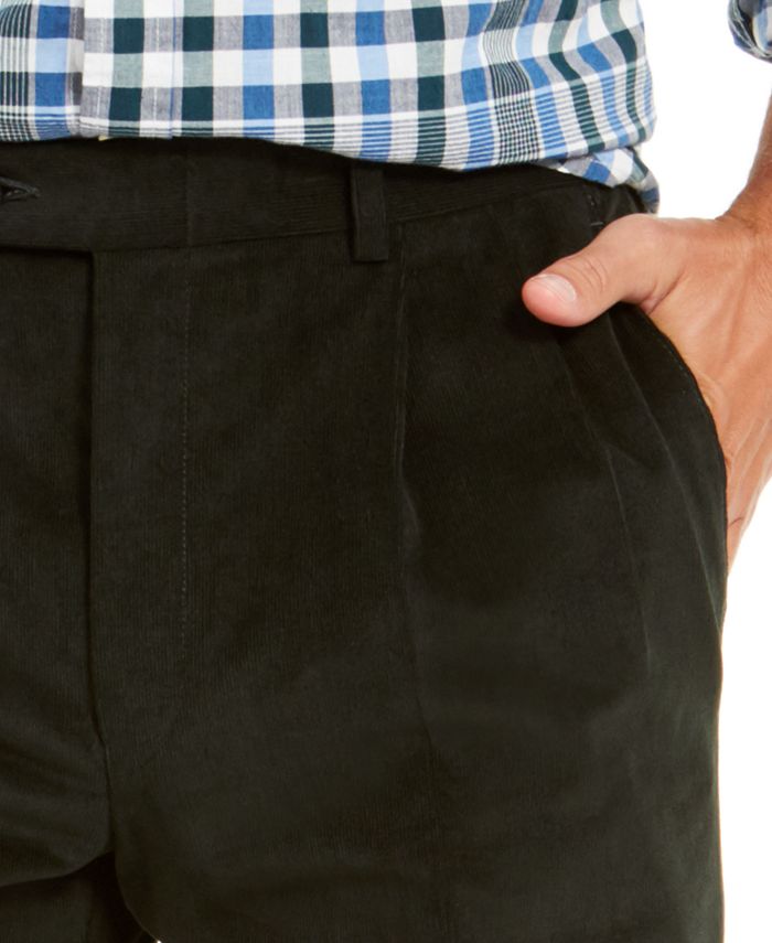 Lauren Ralph Lauren Men's Classic/Regular Fit Corduroy Double Reverse Pleated Dress Pants Macy's