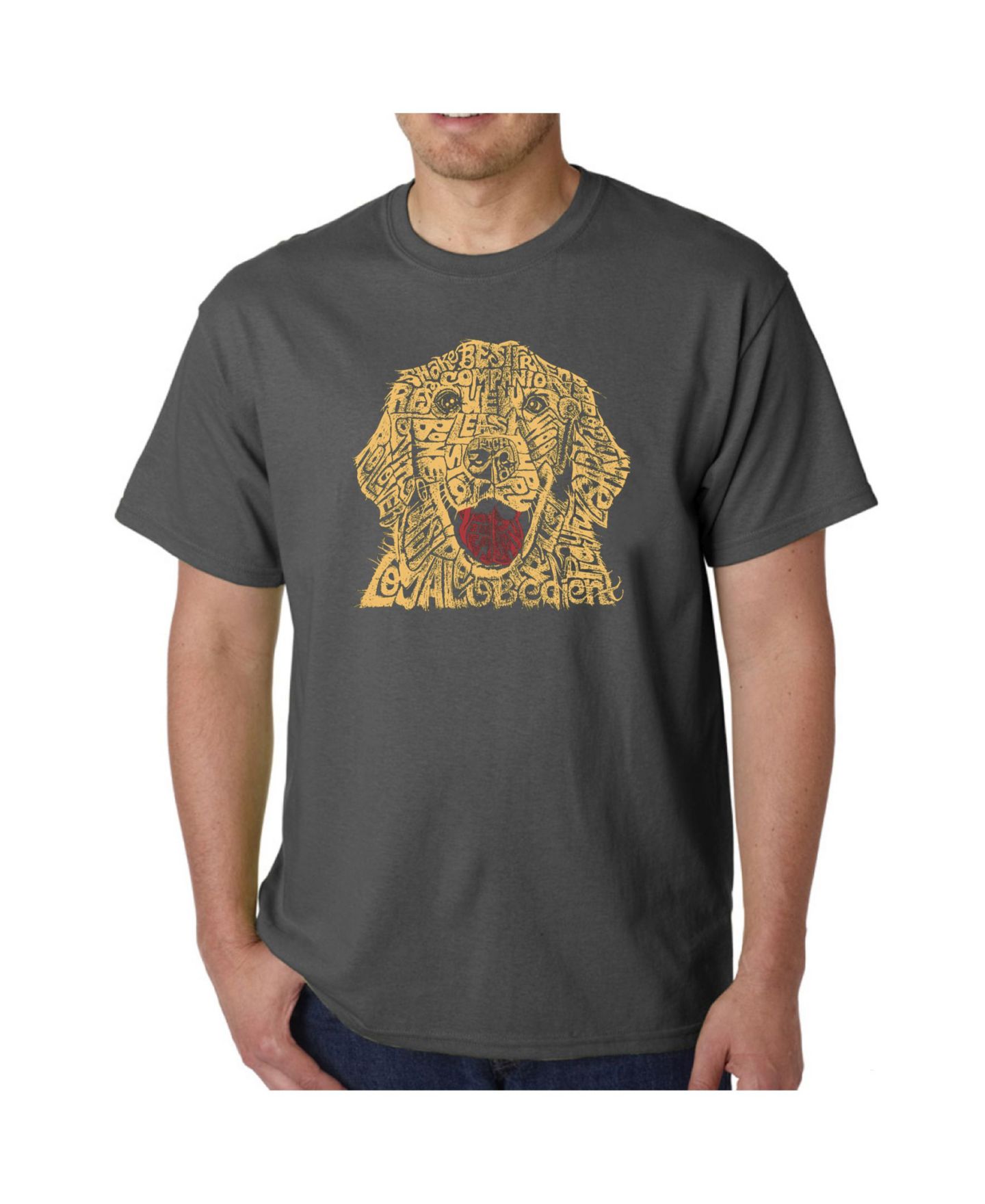Мужская футболка LA Pop Art Word Art - Dog, цвет: Чёрный — фото 3