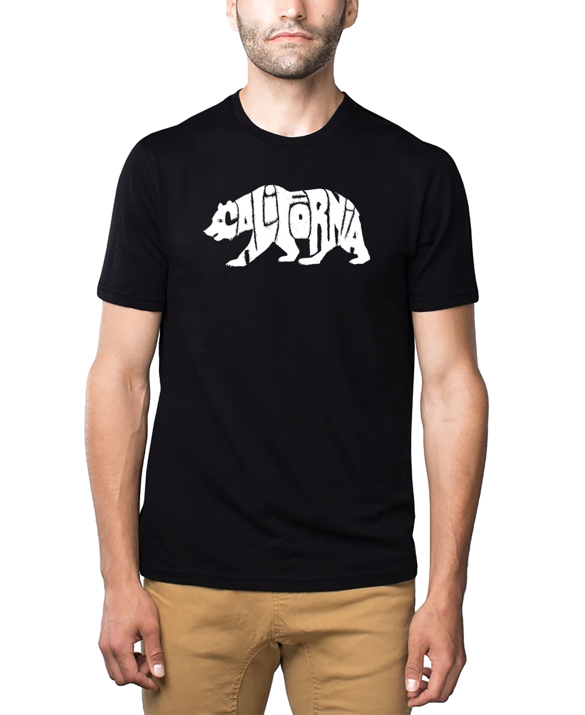 Men's Word Premium Art T-Shirt - California Bear - Burgundy