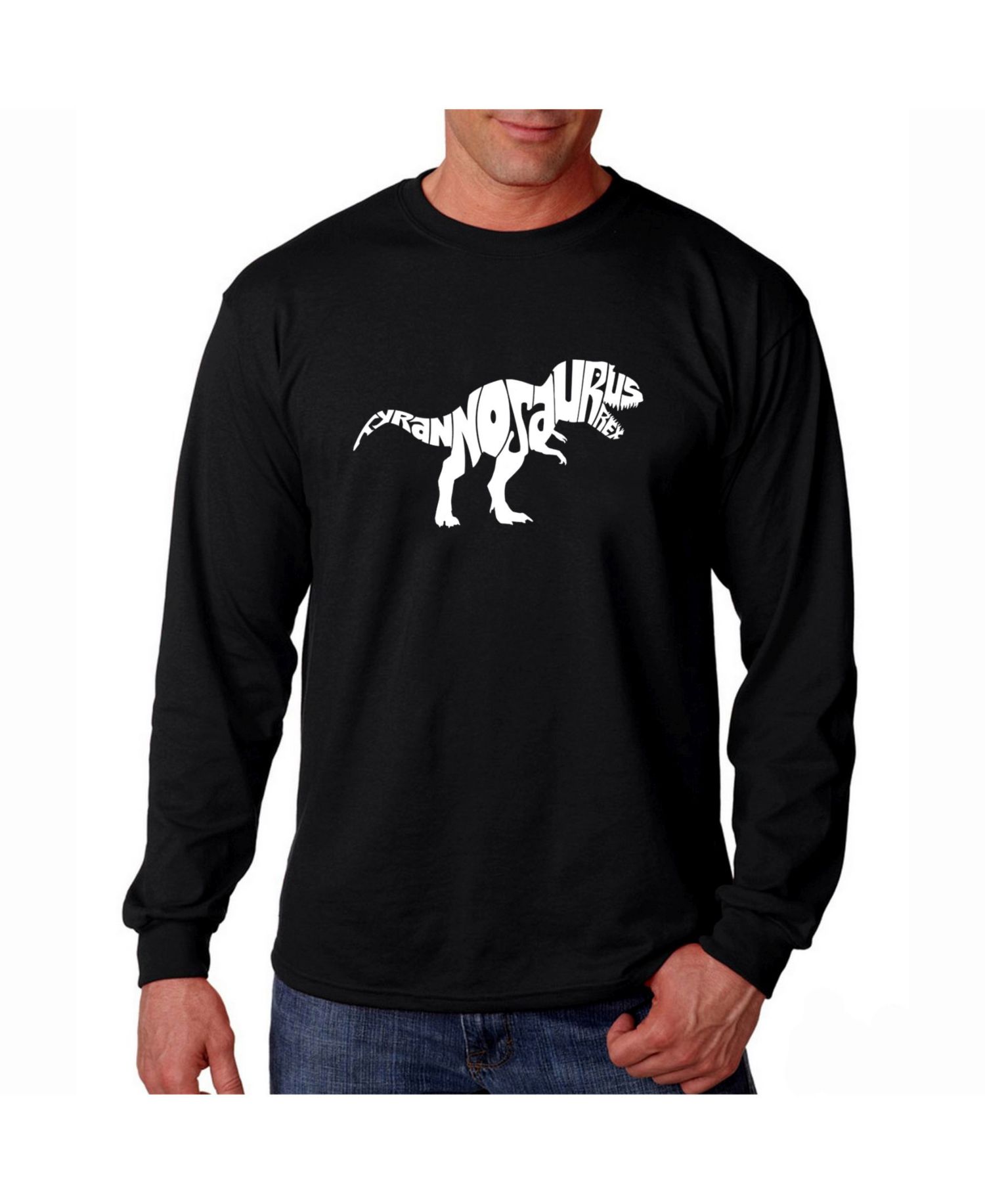 Men's Word Art Long Sleeve T-Shirt - Tyrannosaurus Rex