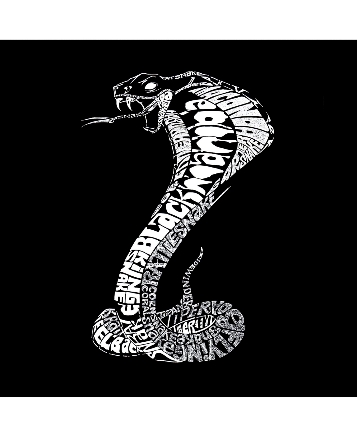 La Pop Art Men's Word Art T-Shirt - Types of Snakes