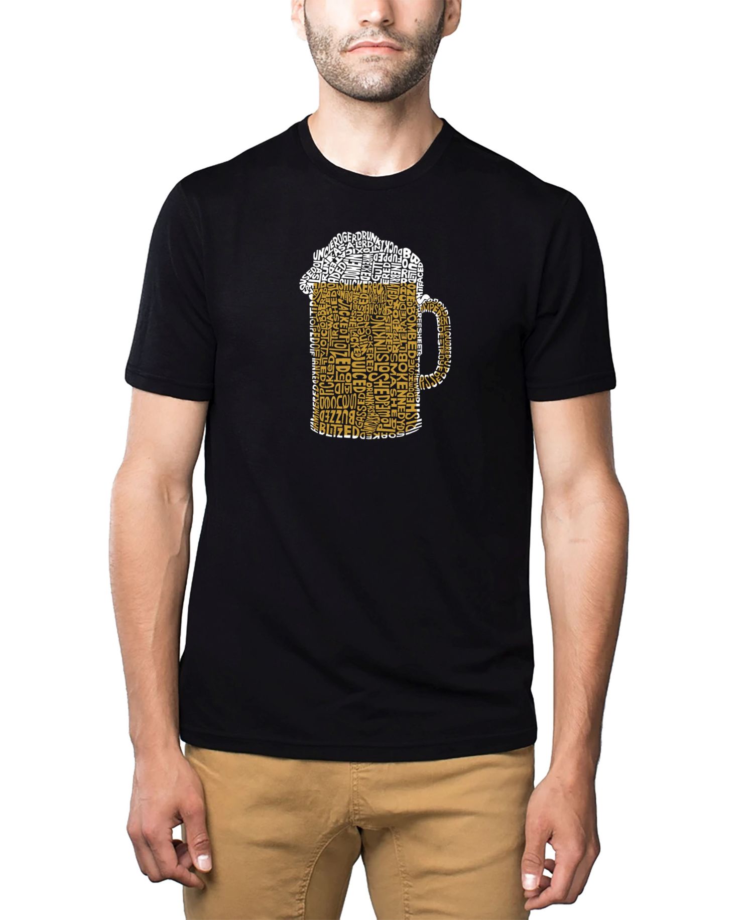 Men's Cotton/Poly Blend Word Art T-Shirt - Beer Terms