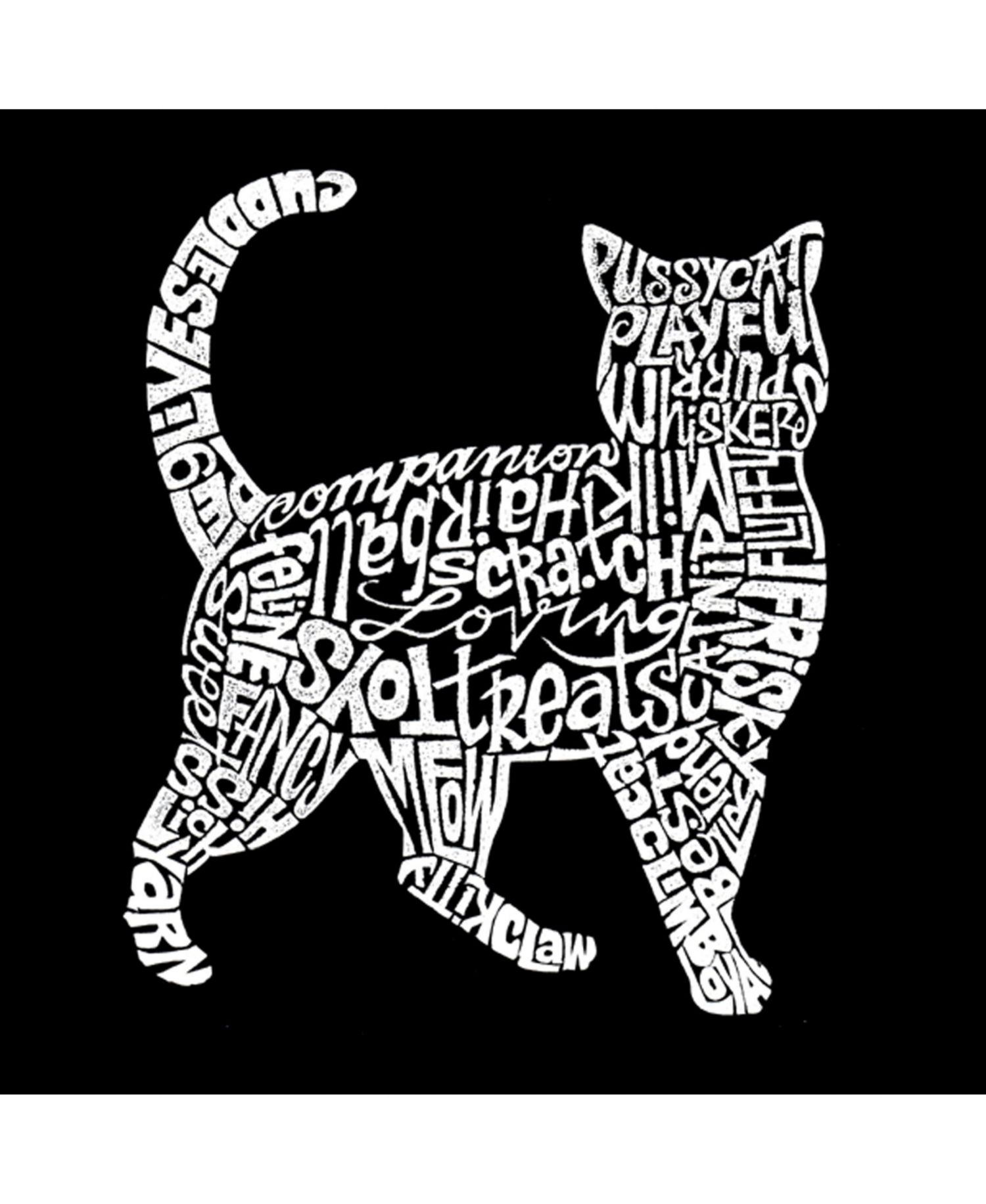 Men's Cotton/Poly Blend Word Art T-Shirt - Cat