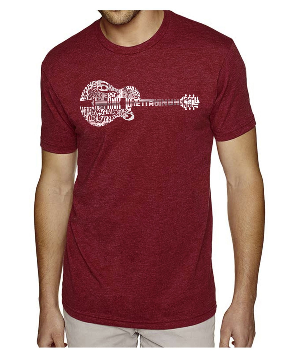La Pop Art Men's Premium Word Art T-Shirt - Country Guitar