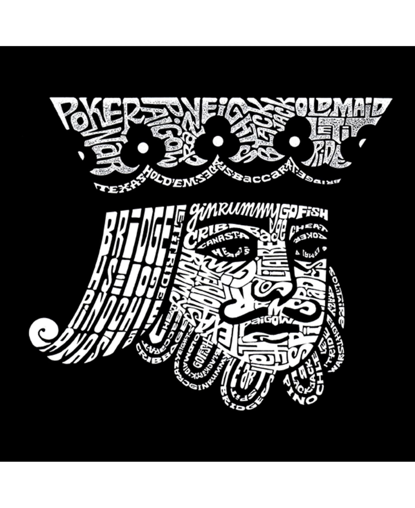 Мужская футболка LA Pop Art Cotton/Poly Blend Word Art - King of Spades, цвет: Чёрный — фото 2