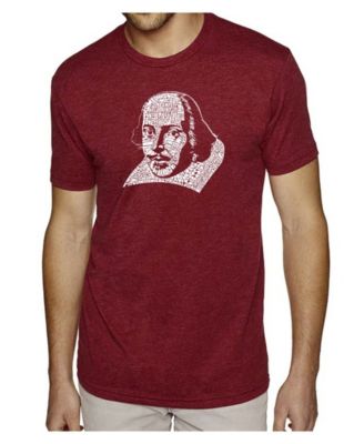 Men's Cotton/Poly Blend Word Art T-Shirt - Shakespeare