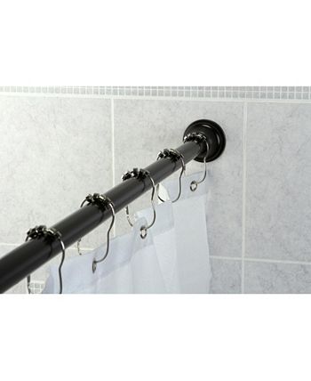 Kingston Brass - 72-inch Tension Shower Rod with Decorative Flange in Oil Rubbed Bronze