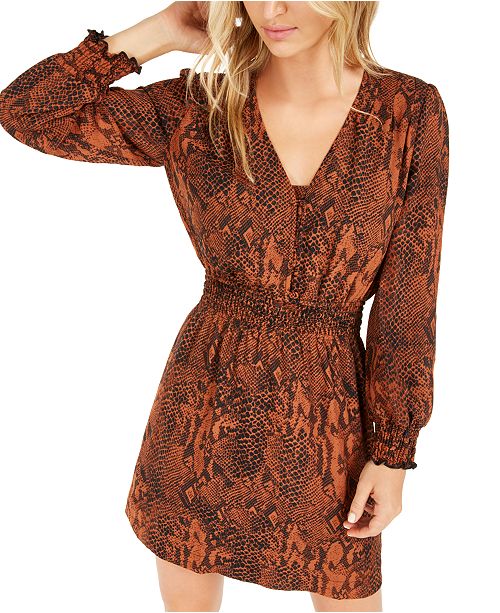 Becca Tilley X Animal Print Smocked Waist Dress Created For Macy S