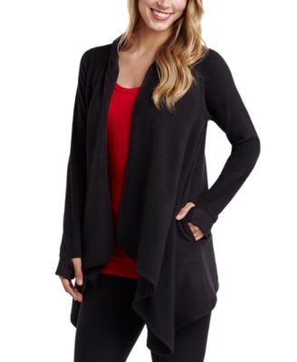 women's cuddl duds fleece hooded wrap cardigan