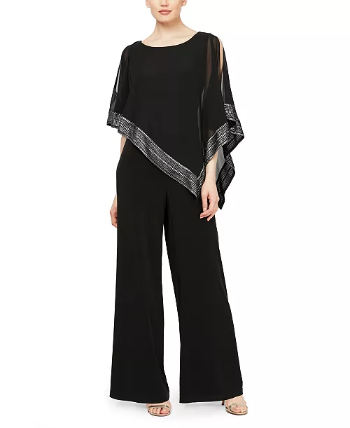 asymmetrical cape jumpsuit