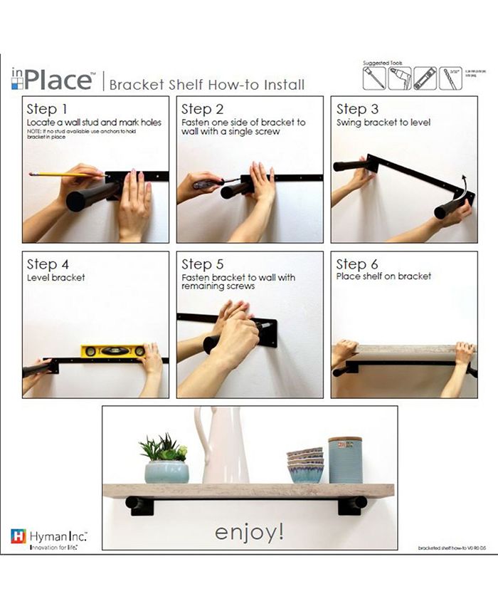 InPlace 36" Floating Brackets with Shelf Macy's
