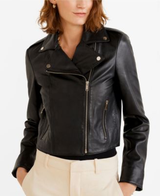 mango women's leather biker jacket