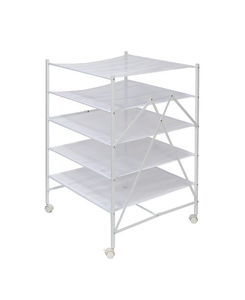 Honey Can Do 5 Tier Collapsible Rolling Clothes Drying Rack
