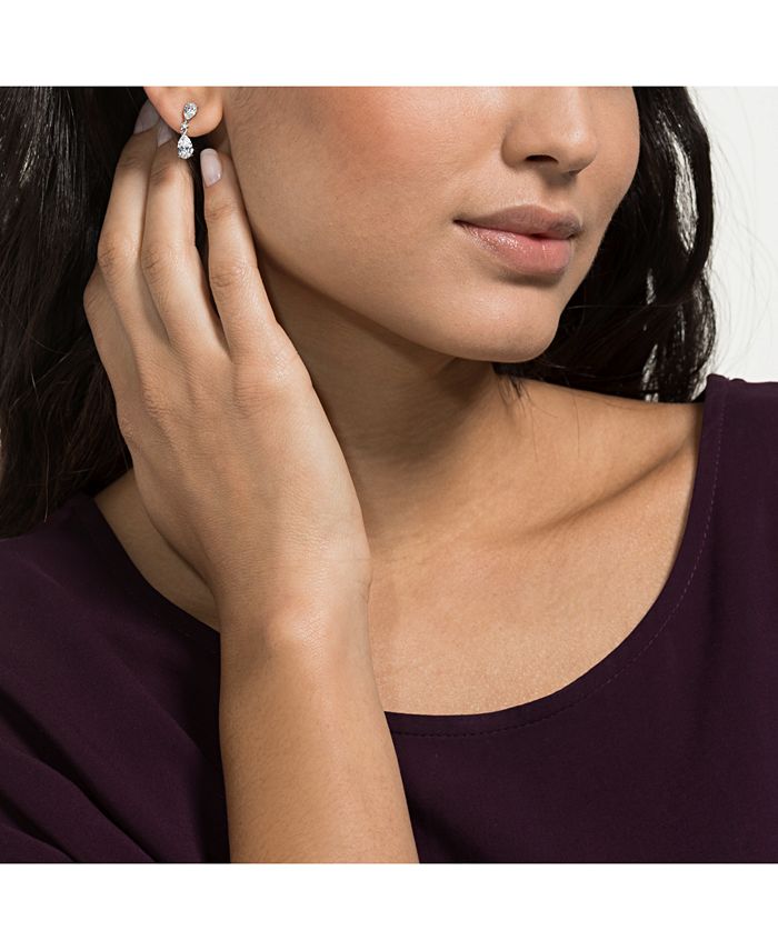 Swarovski silver drop earrings Clearance