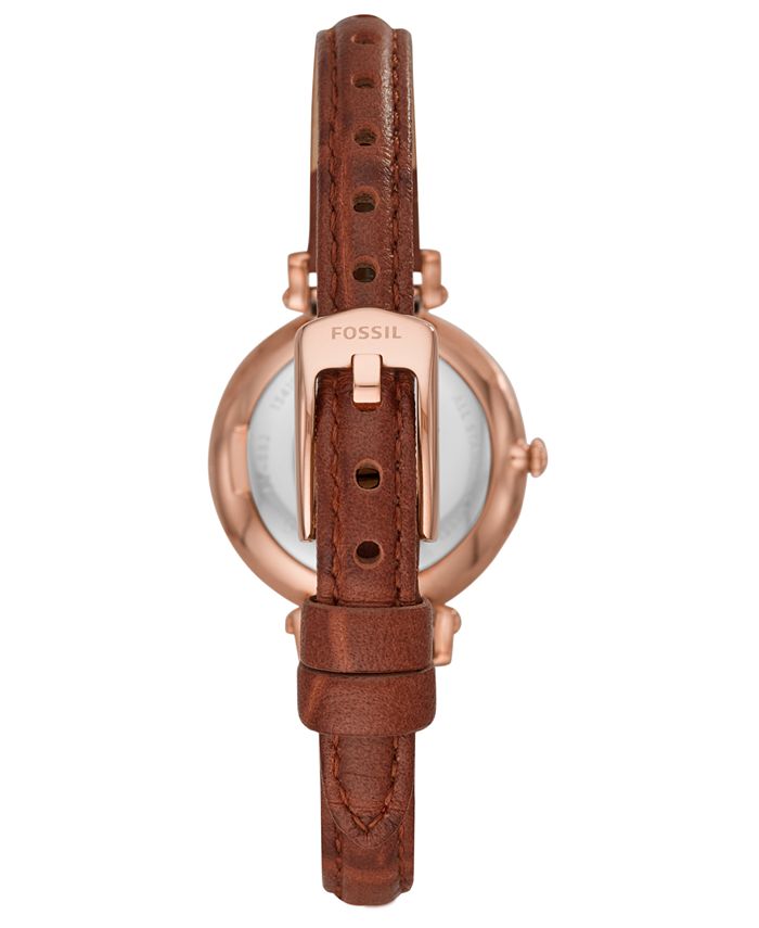 Fossil Women's Kinsey Brown Leather Strap Watch 28mm & Reviews - Macy's