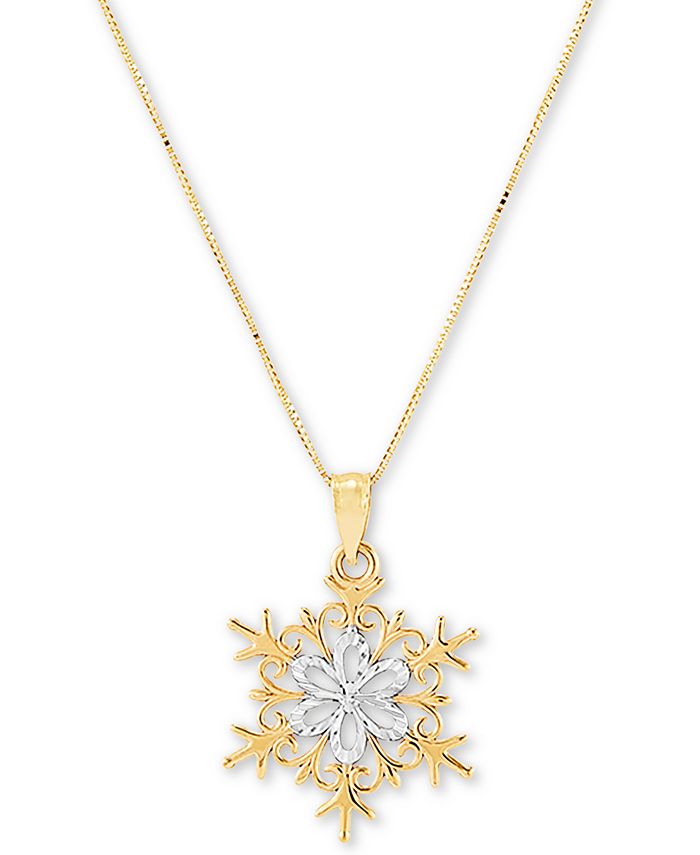 Macy's snowflake necklace sale