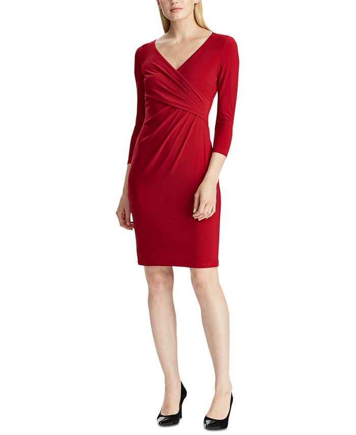 Lauren Ralph Lauren Petite Jersey Three-Quarter-Sleeve Dress & Reviews ...