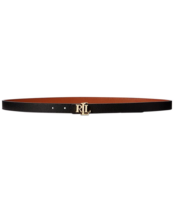 Lauren Ralph Lauren Reversible Yellow Leather Belt - Macy's