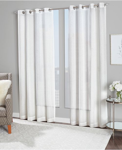 Sure Fit Finland 54 X 84 Metallic Detail Sheer Curtain Set