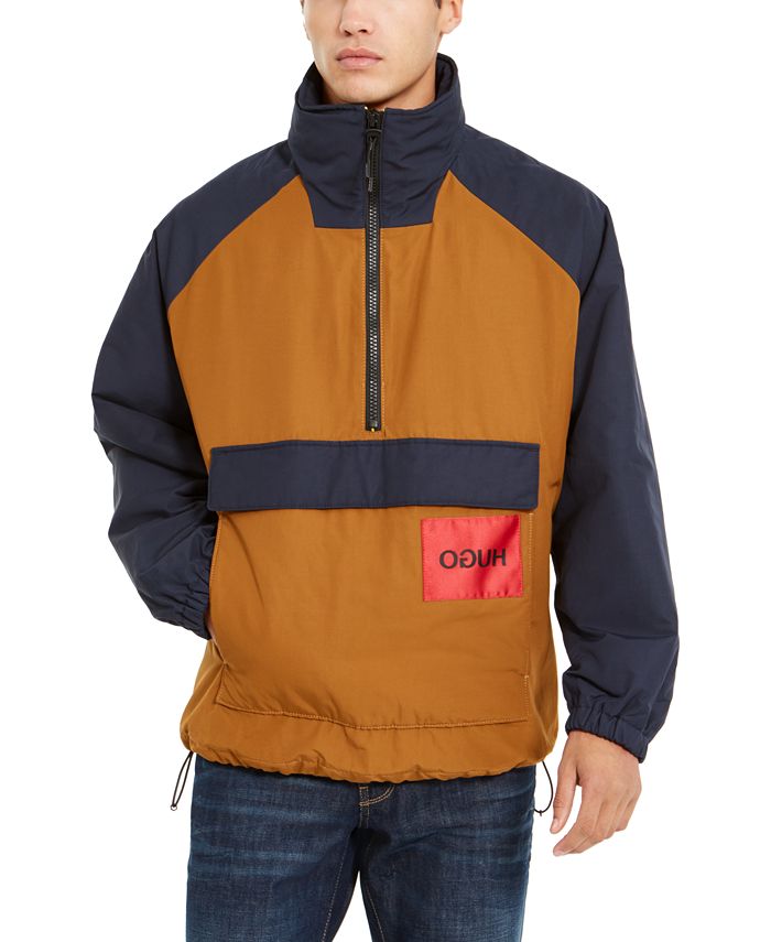 HUGO Boss Men's Half-Zip Colorblocked Jacket - Macy's