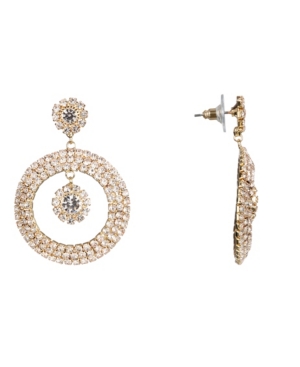 image of Nina Jewelry Frontal Pave Hoop Earrings