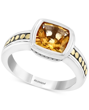 image of Effy Citrine Statement Ring (2-1/3 ct. t.w.) in Sterling Silver & 18k Gold