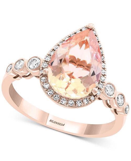 Effy Collection Effy Morganite 3 5 8 Ct T W Diamond 1 4 Ct