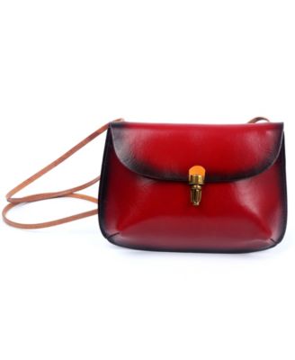 Ada Small Leather Pushlock Crossbody Bag