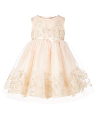 Blueberi Boulevard - Baby Girls Floral-Appliqu&eacute; Dress