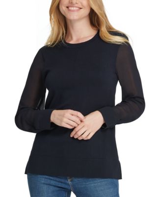 DKNY - Sheer-Sleeve Sweater