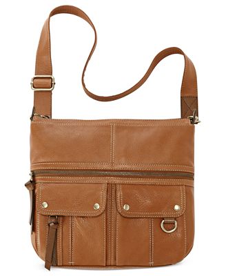 Fossil Morgan Leather Top Zip Crossbody - Handbags & Accessories - Macy&#39;s