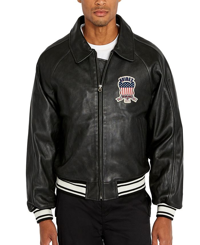 Avirex Men's Leather Aviator Jacket & Reviews - Coats & Jackets - Men ...