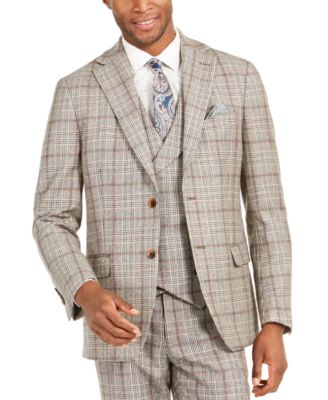 brown plaid suit men