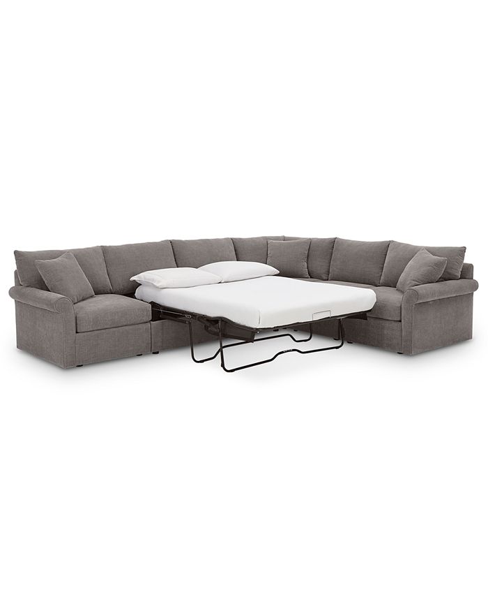 Lane radford fabric reclining online sectional with queen sleeper