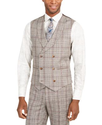 plaid double breasted vest