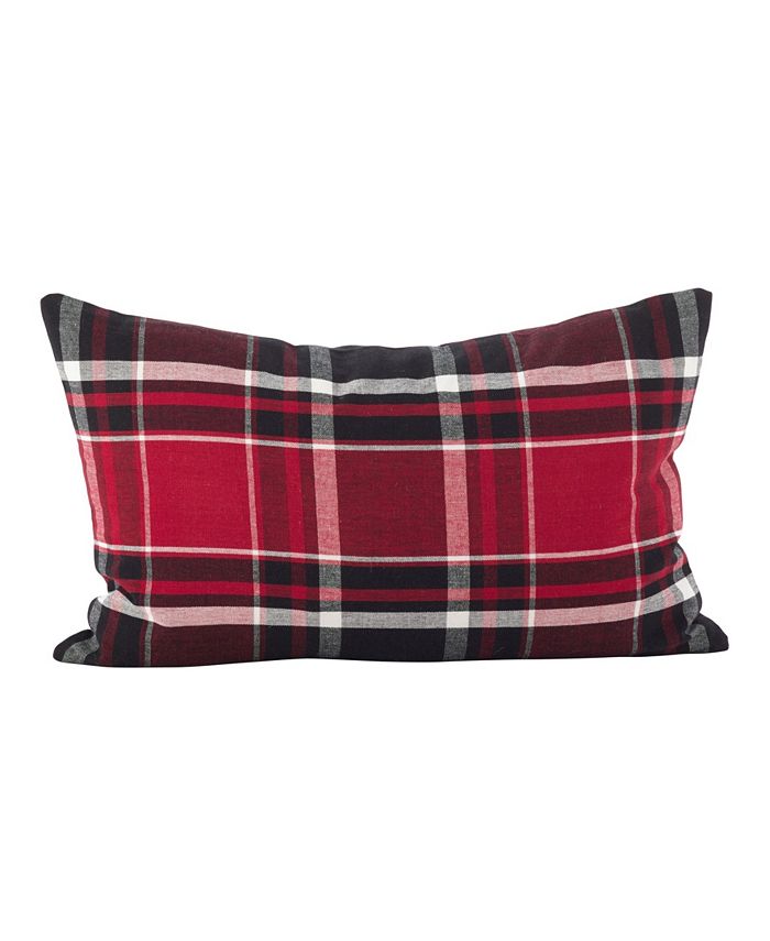 Saro Lifestyle Tartan Plaid Pattern Decorative Pillow, 12