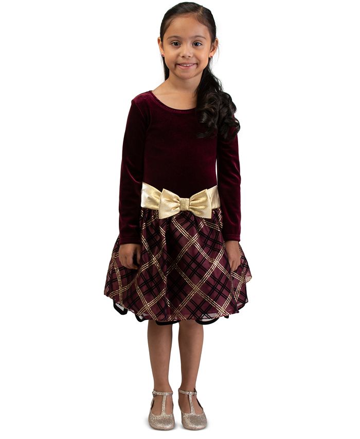 Bonnie Jean Big Girls Drop Waist Metallic Plaid Dress Macy s