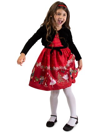 Bonnie Jean Toddler Girls 2 Pc. Velvet Cardigan Nutcracker Dress