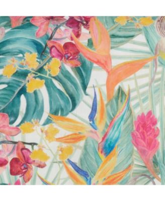 Tropical Floral Printed Decorative Pillow, 18" x 18"