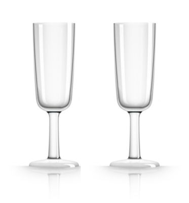 by Palm Tritan Forever-Unbreakable  Flute Glass with white non-slip base, Set of 2