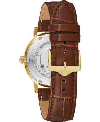 Bulova LIMITED EDITION Automatic American Clipper Brown Leather Strap ...