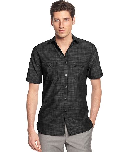 Alfani Big and Tall Short Sleeve Warren Shirt