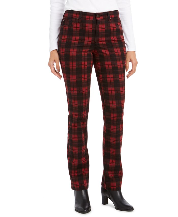 Charter Club Plaid Tummy Control Jeans, Created for Macy's & Reviews ...