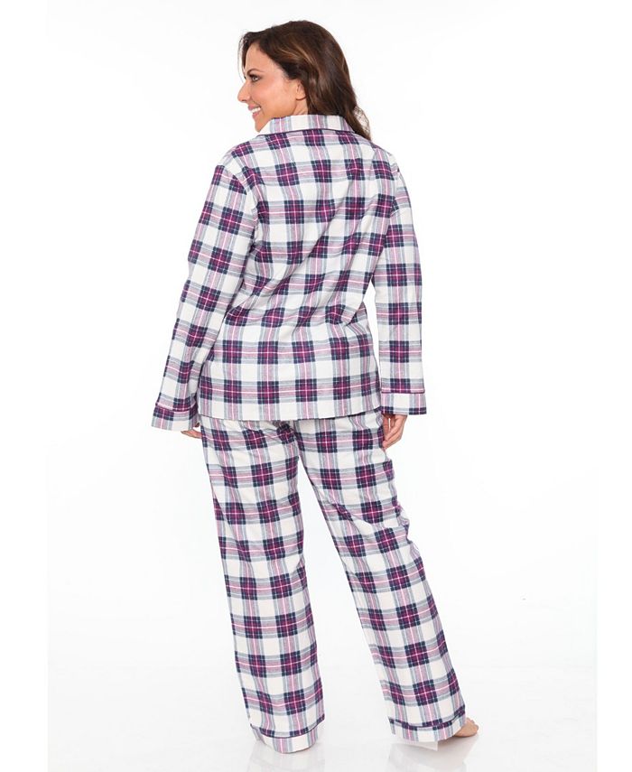 White Mark Plus Flannel Pajama Set & Reviews - Bras, Underwear ...
