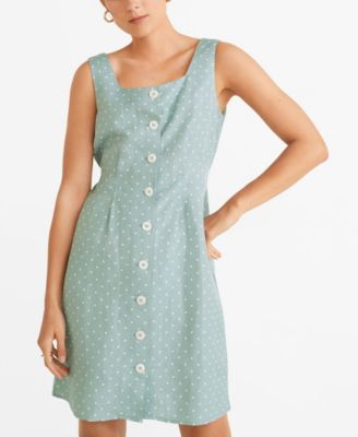 polka dot linen dress