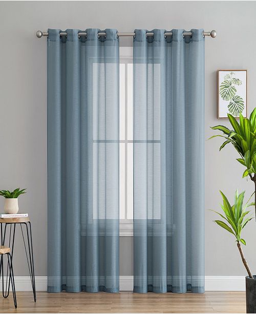 Hlc Me Lucido By Perth Semi Sheer Grommet Curtain Panels 54 W X