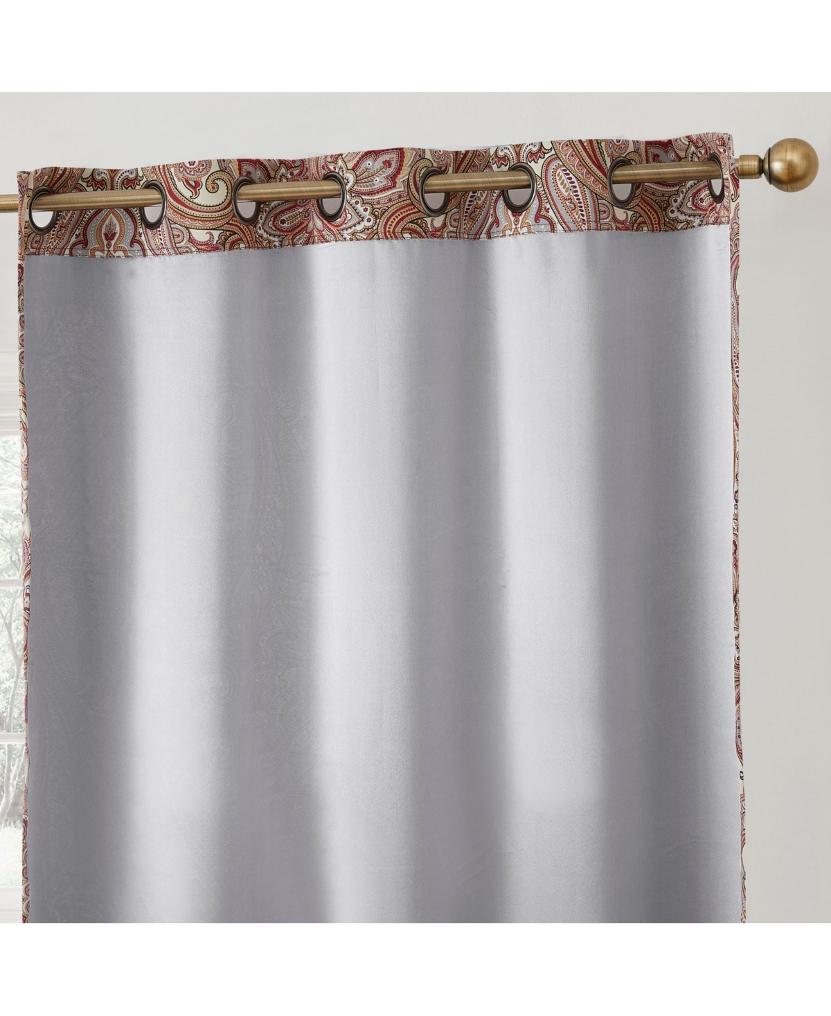 Hlc.me Paris Paisley Decorative Print Damask Pattern Thermal Insulated Energy Savings Room Darkening Soundproof Grommet Window Curtain Panels for Bedr